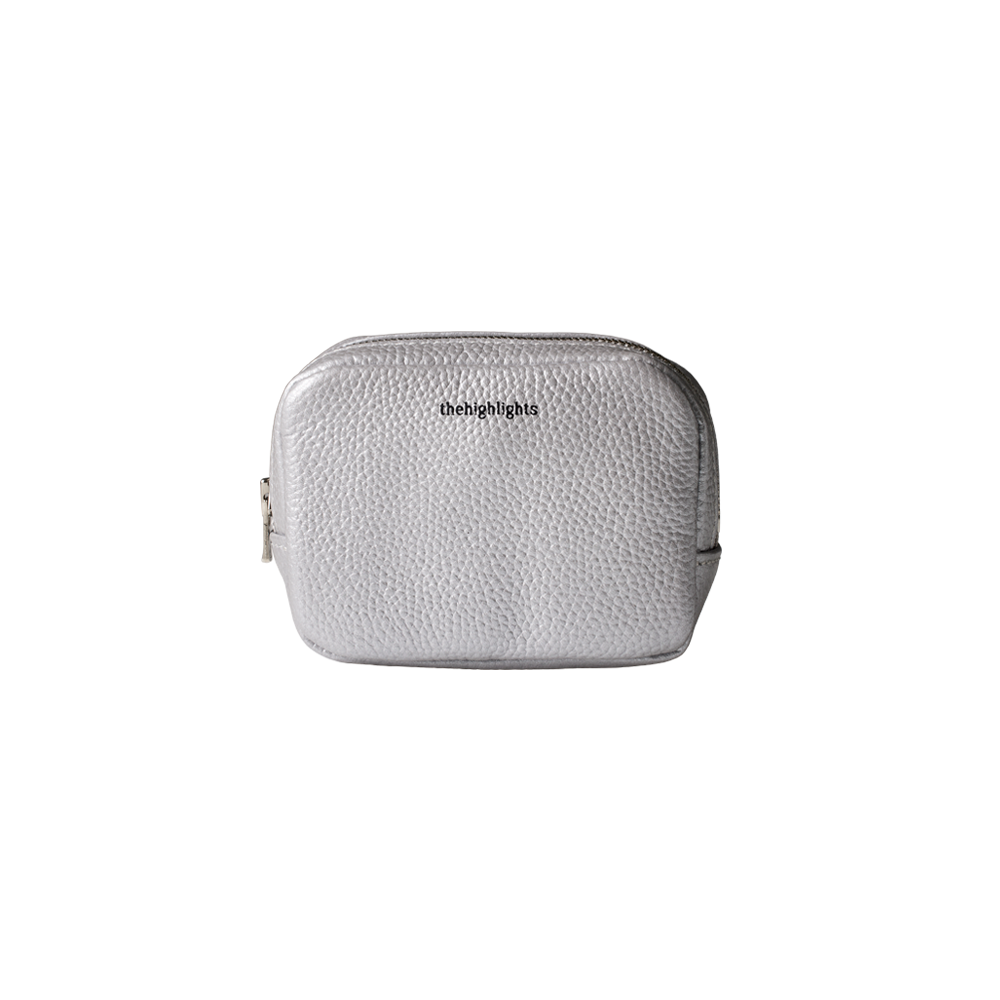mini 'pouch' metallic silver