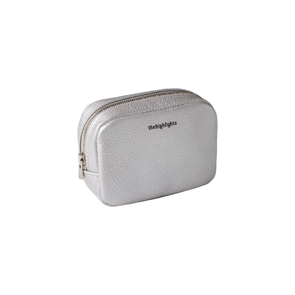 mini 'pouch' metallic silver