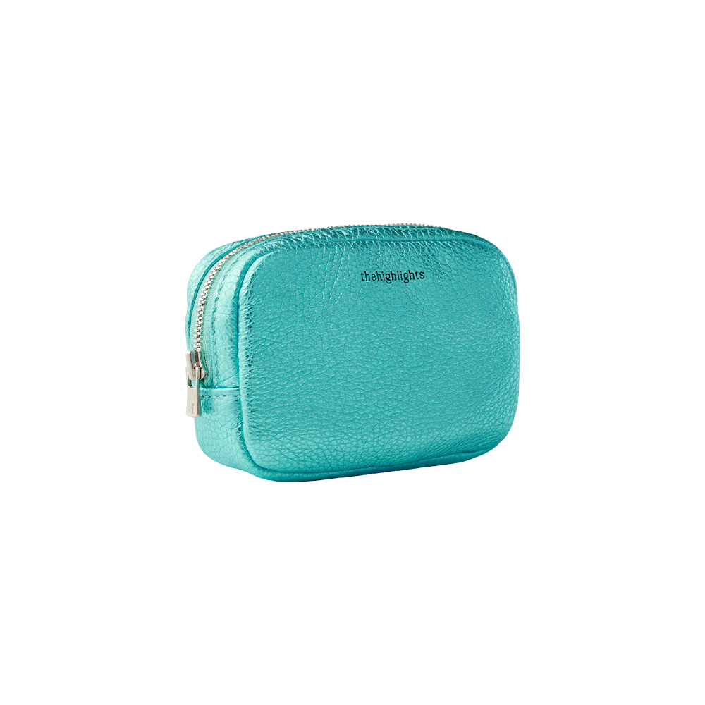 mini 'pouch' metallic curacao silver