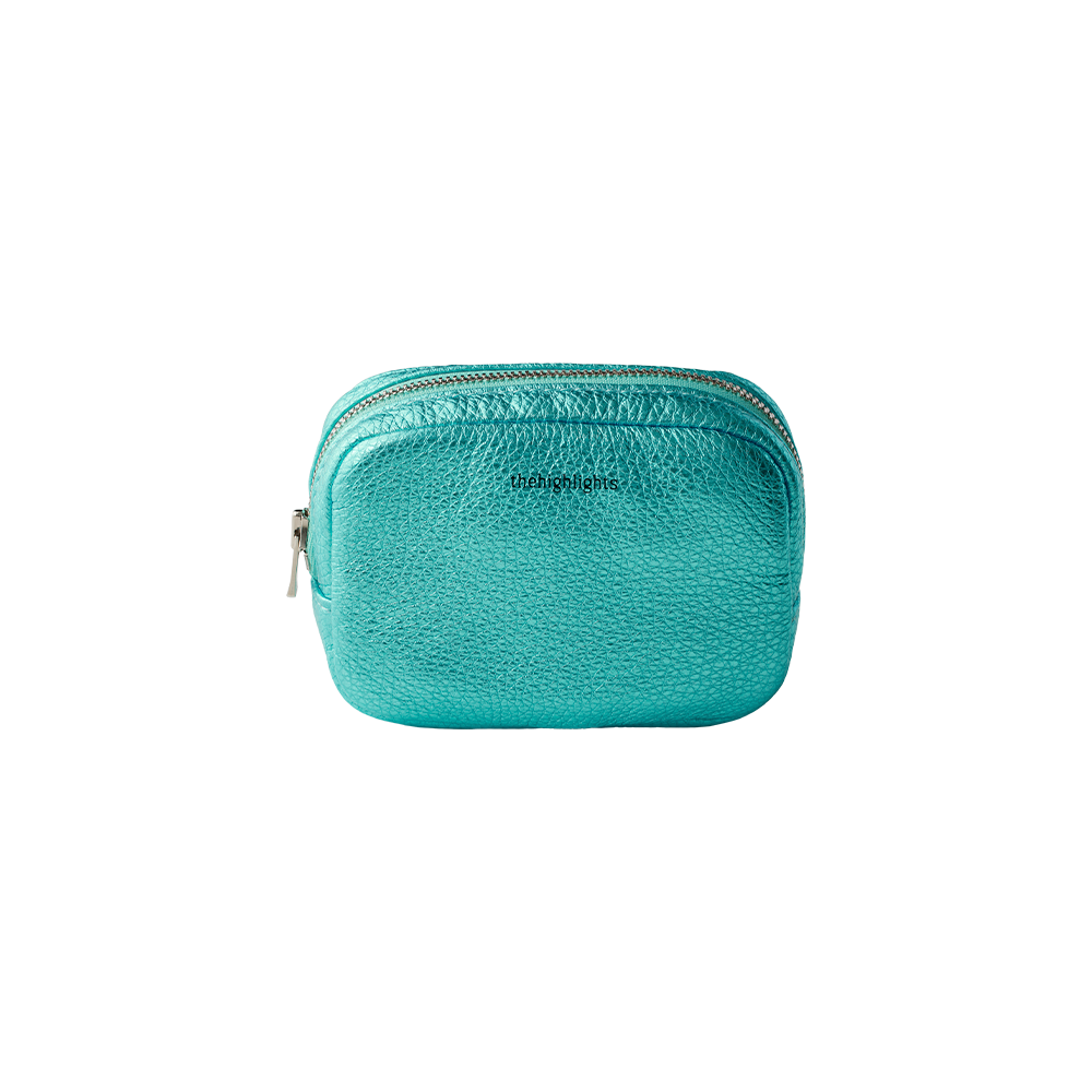 mini 'pouch' metallic curacao silver