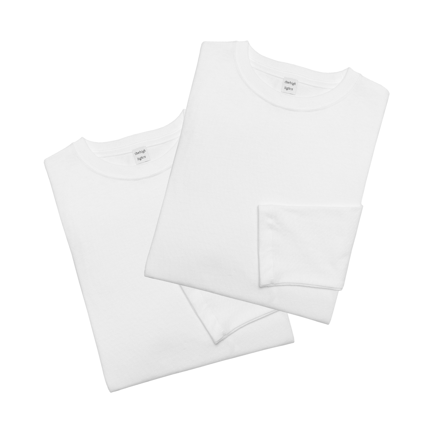 '2pack cropped LS tee' white