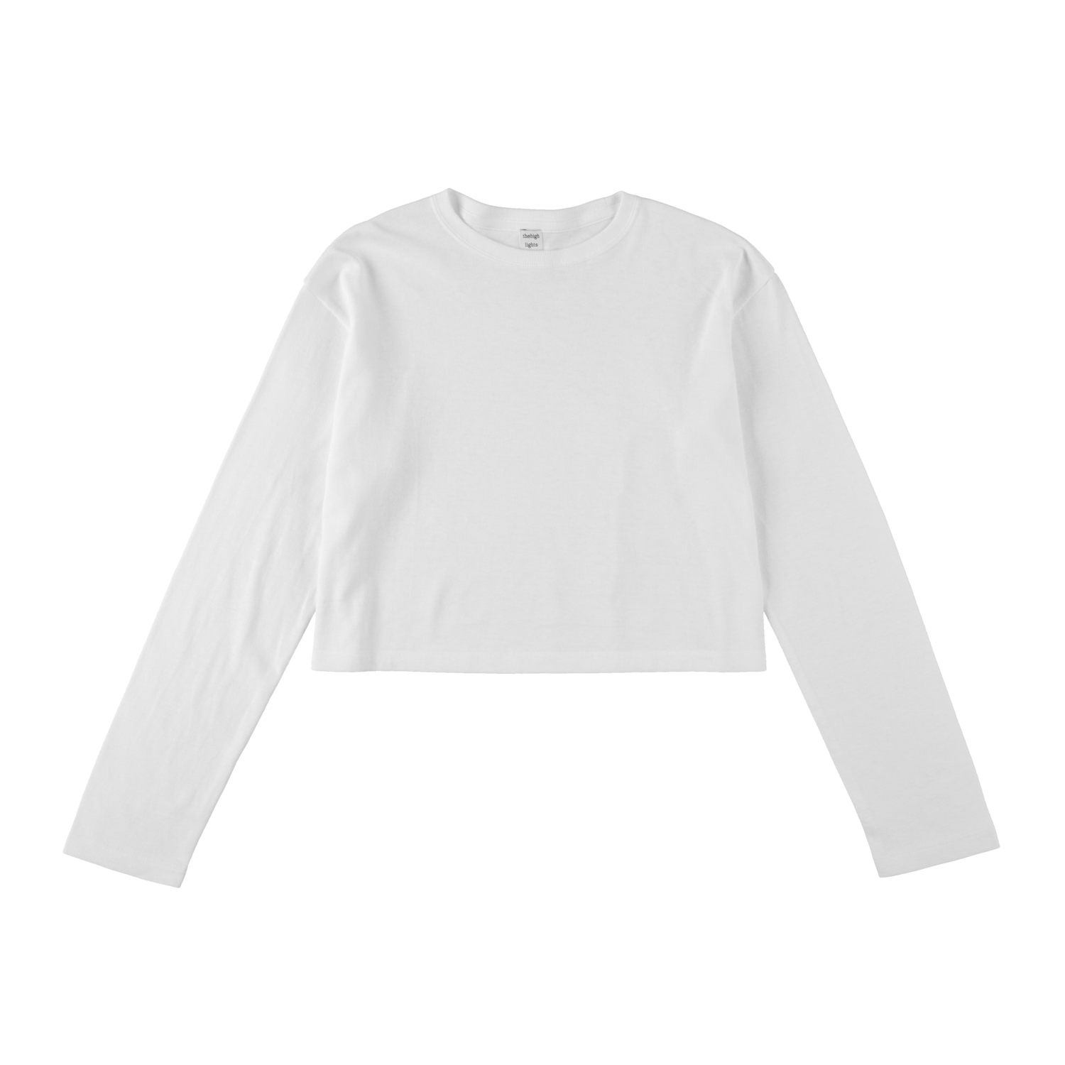 '2pack cropped LS tee' white