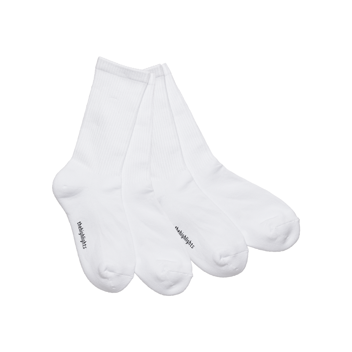 2pair socks' basic-rib pile socks white – thehighlights