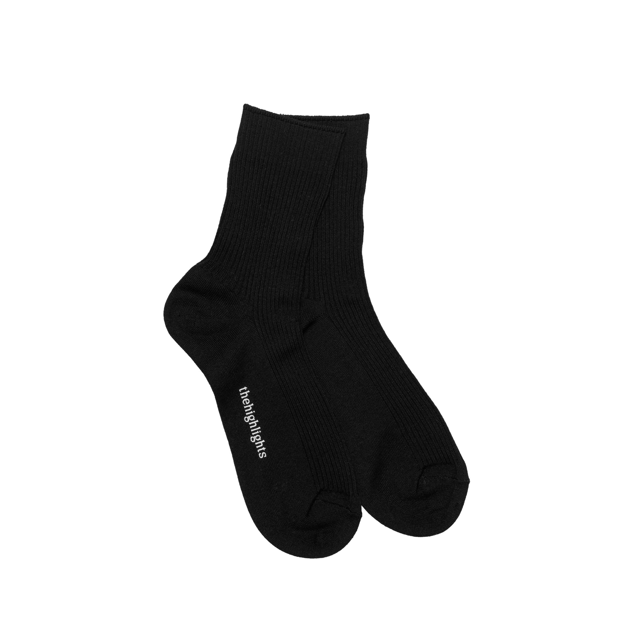 '2pair socks' silket-rib socks black