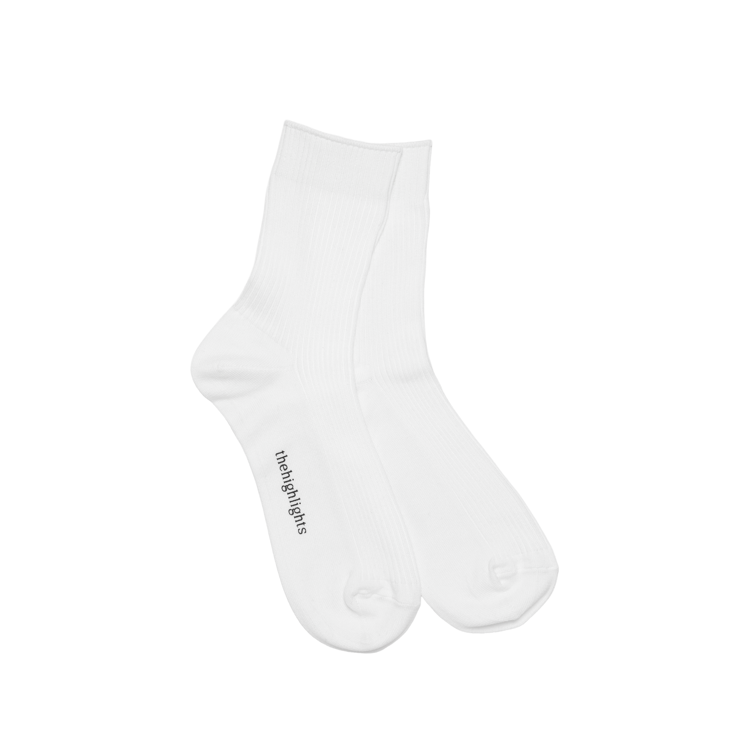 '2pair socks' silket-rib socks white