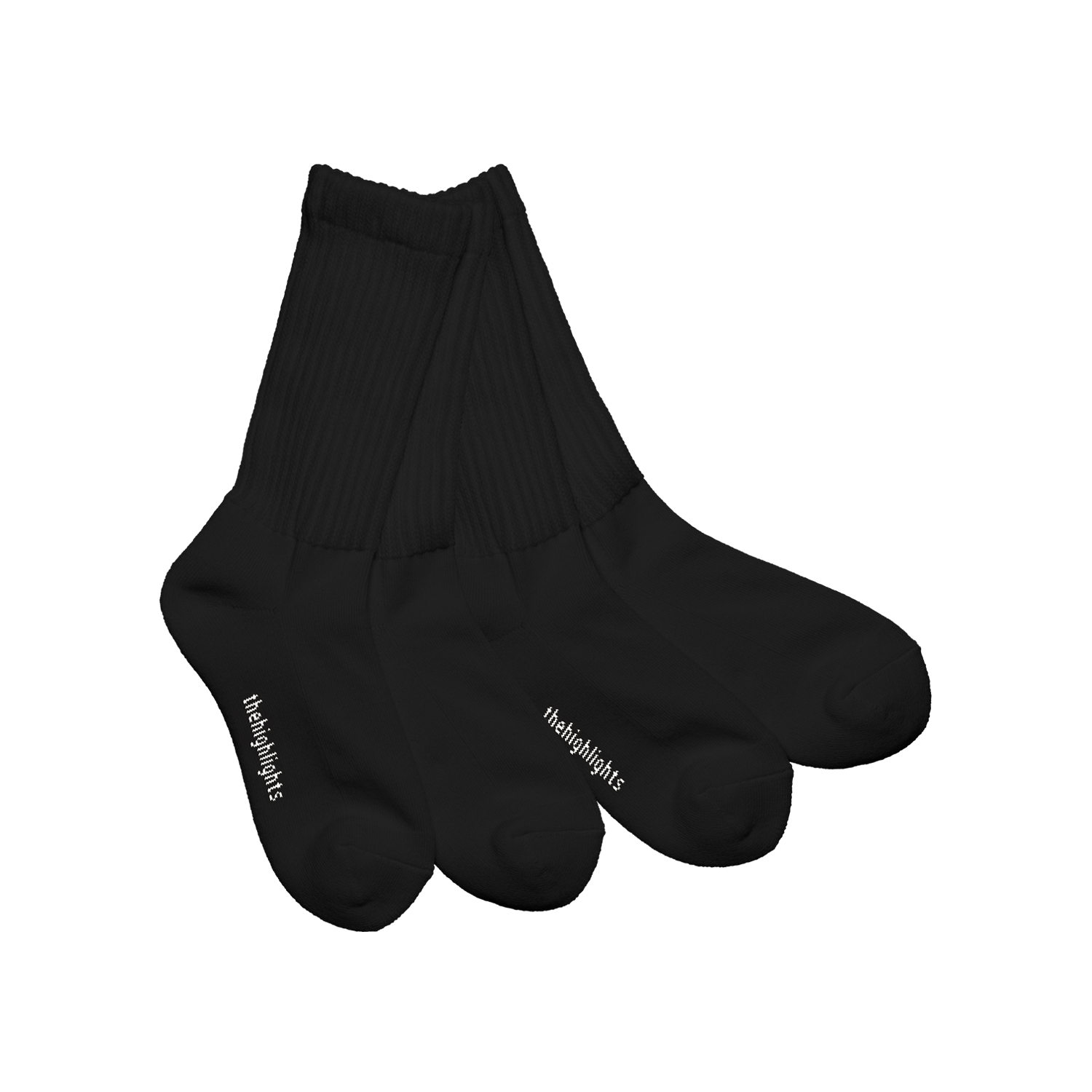 '2pair socks' loose-rib pile socks black