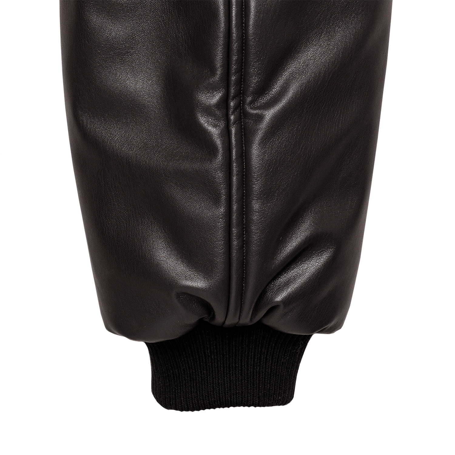 smooth eco-leather 'bomber' deep brown