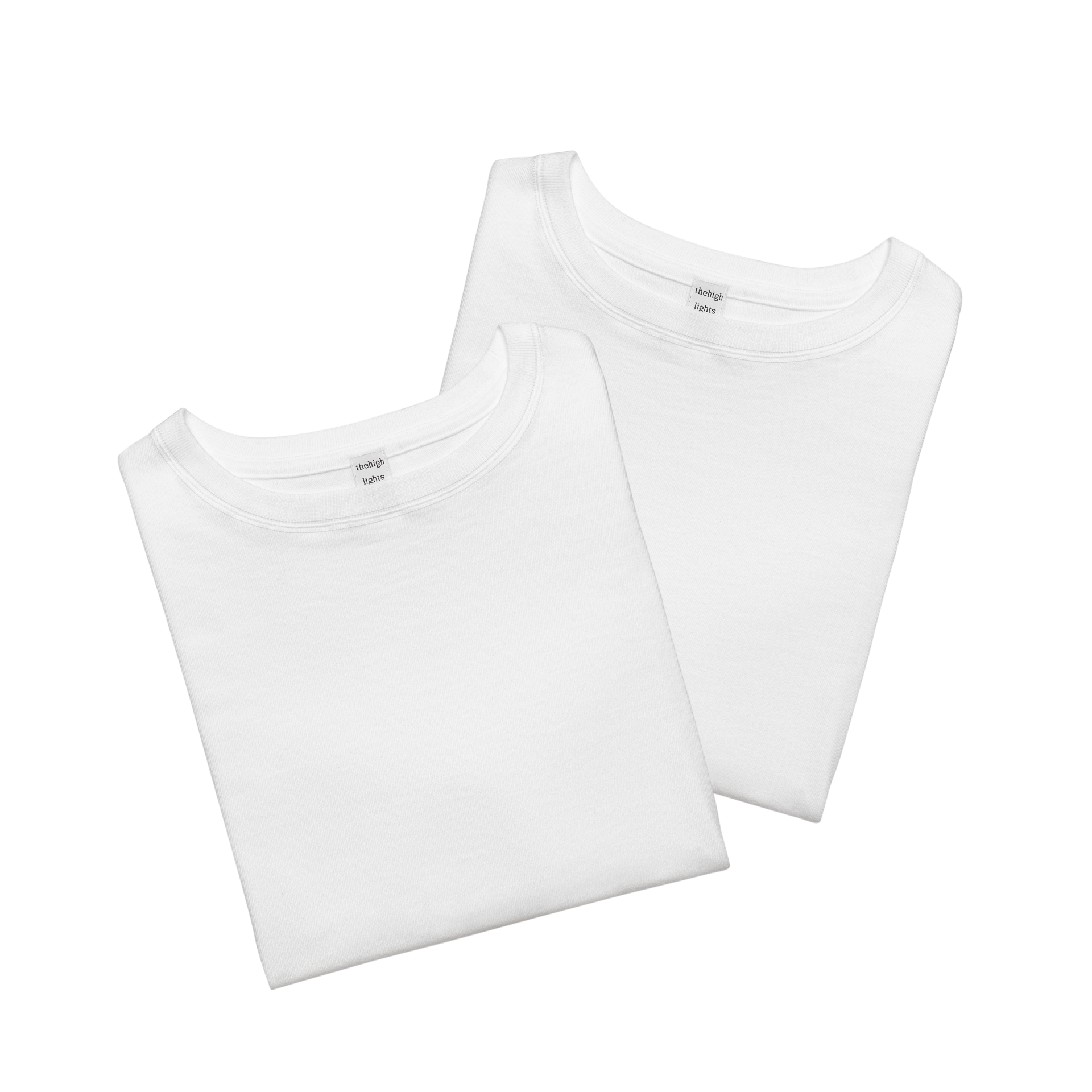 '2pack cropped tee' light-fit T-shirt white