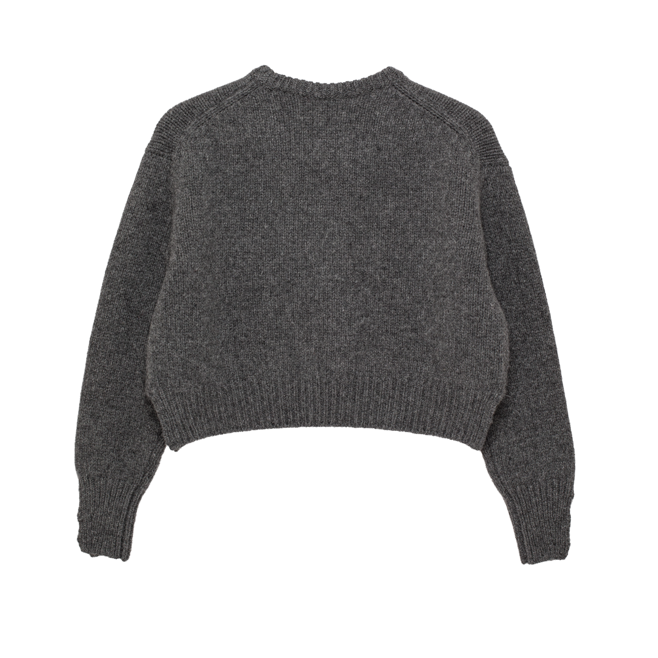 cropped ‘knit’ chunky crew charcoal gray