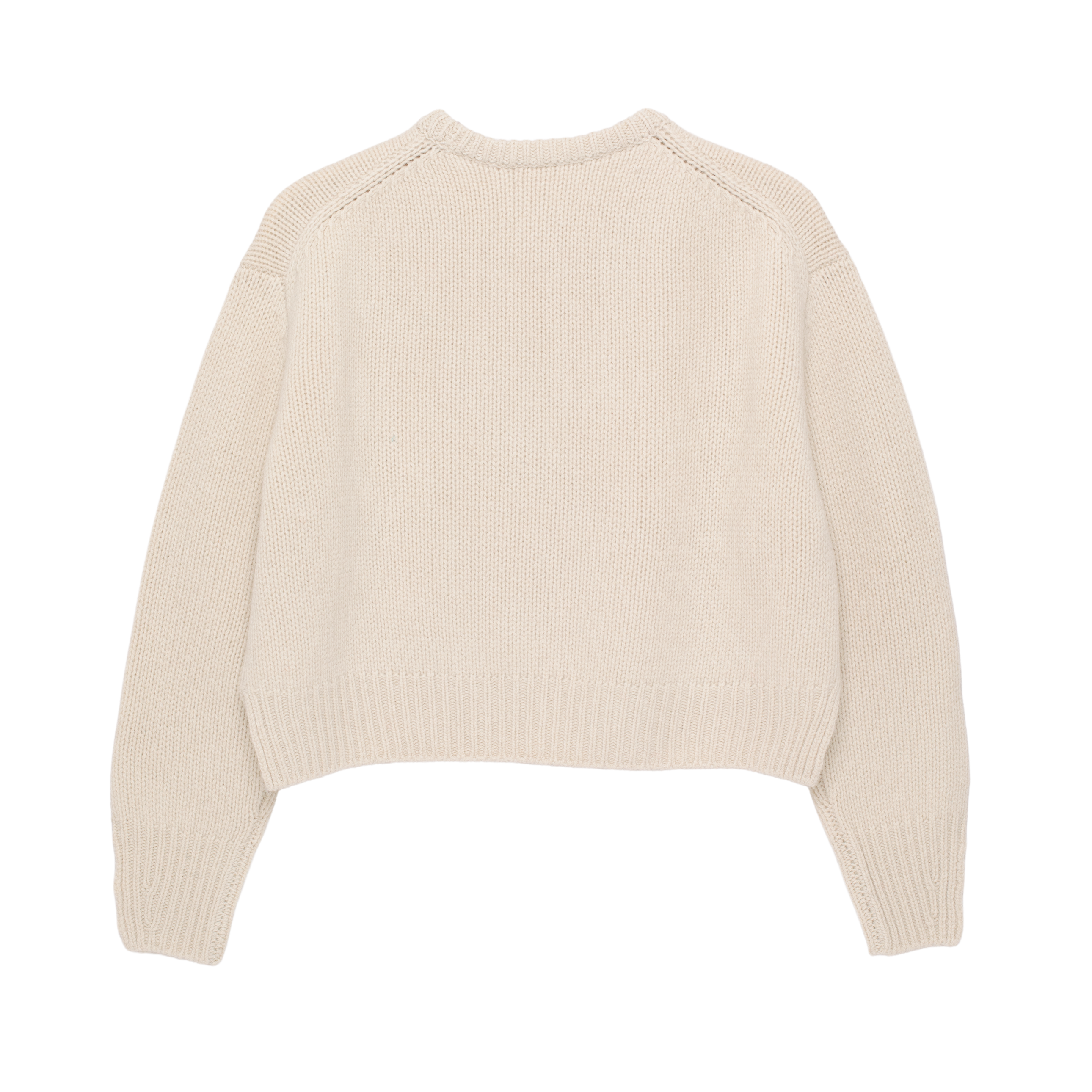 cropped ‘knit’ chunky crew white