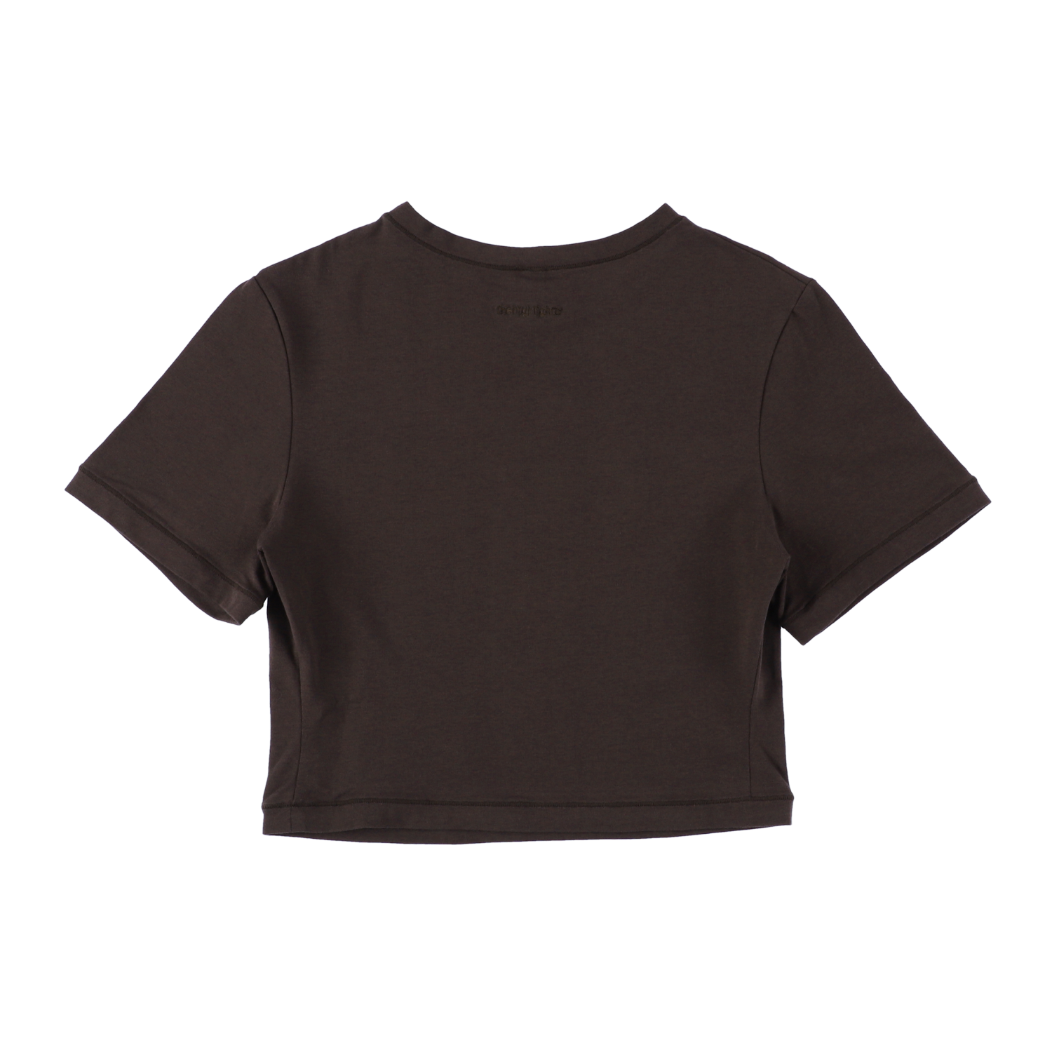 cropped 'compact tee' brown