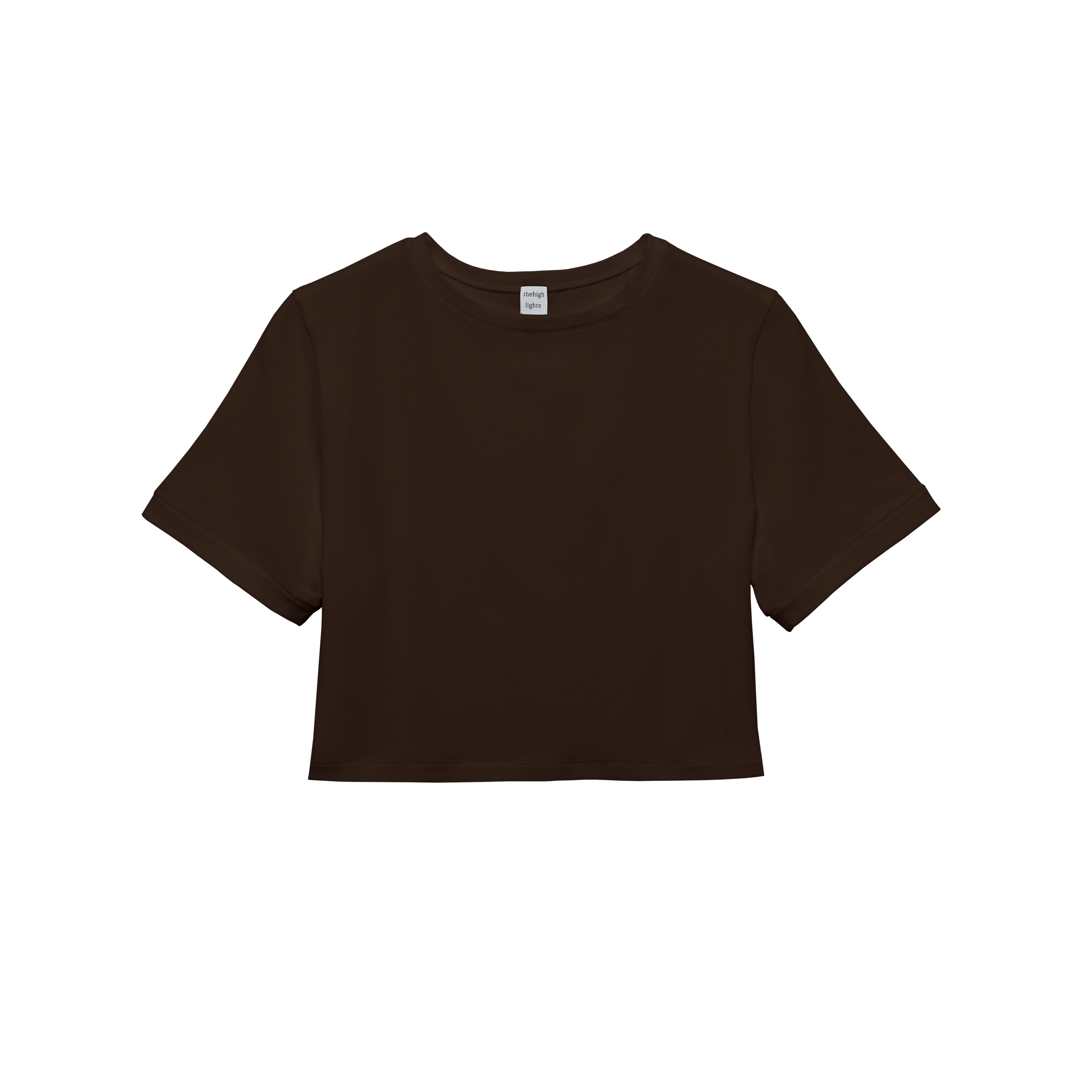 cropped 'compact tee' brown – thehighlights