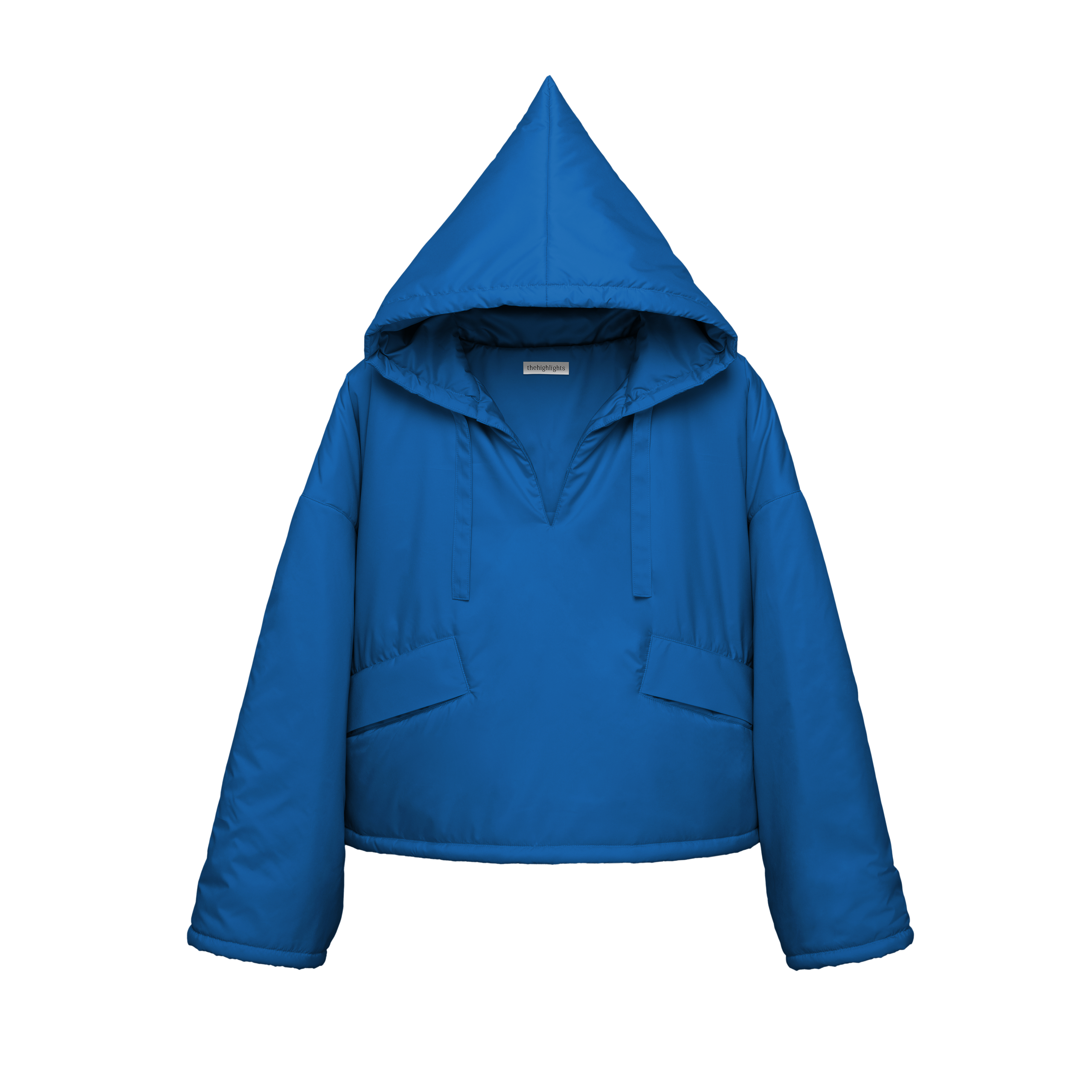 cropped 'over' aqua blue