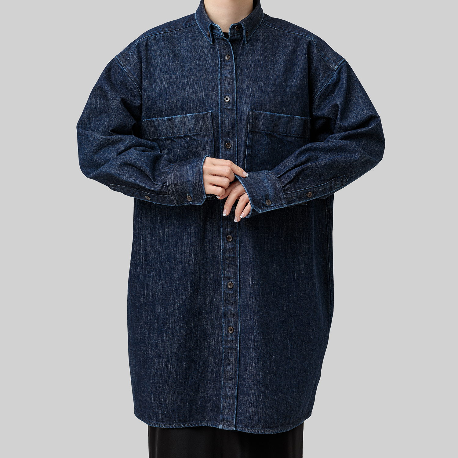 denim 'shirt-jacket' indigo denim