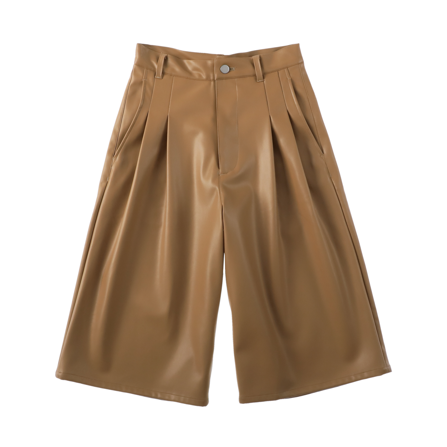 sleek leather 'drill' camel beige