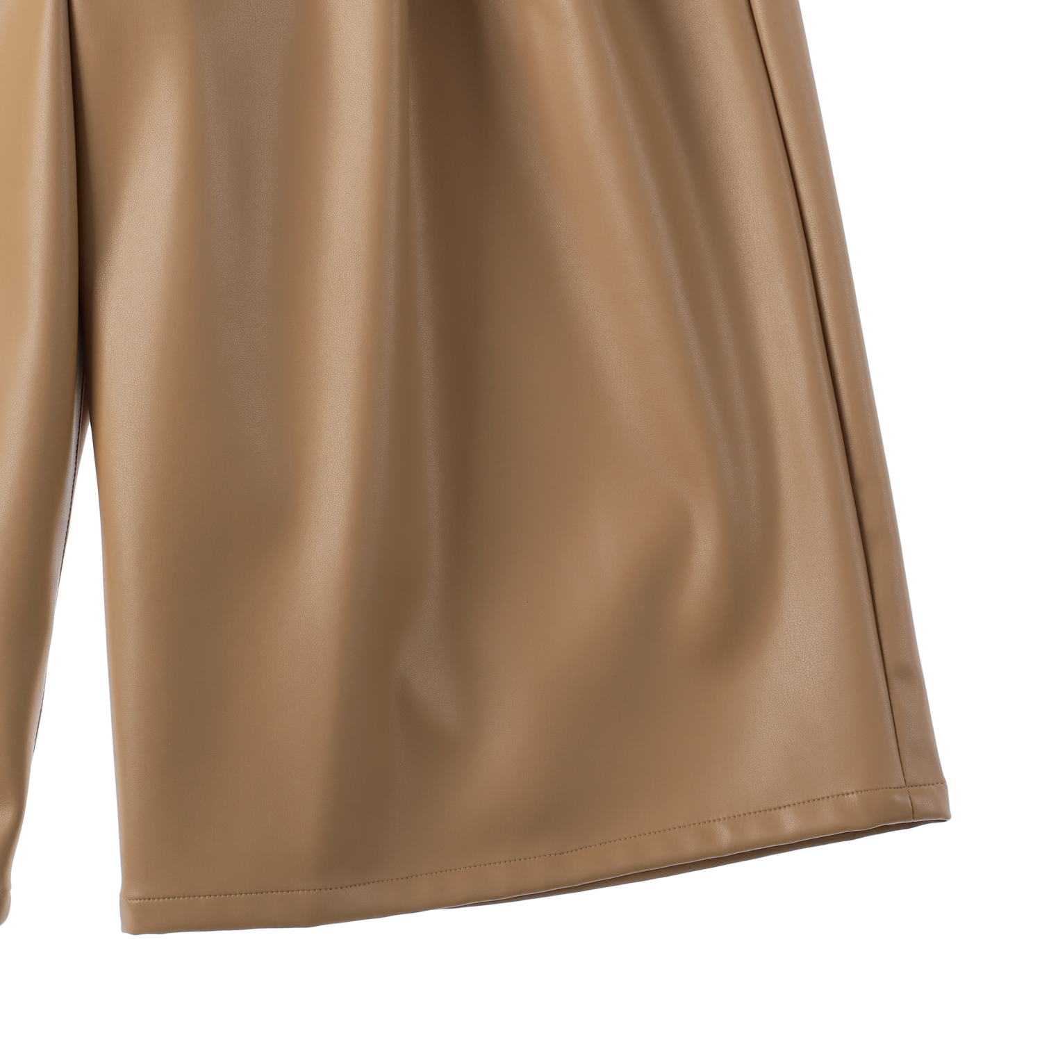 sleek leather 'drill' camel beige