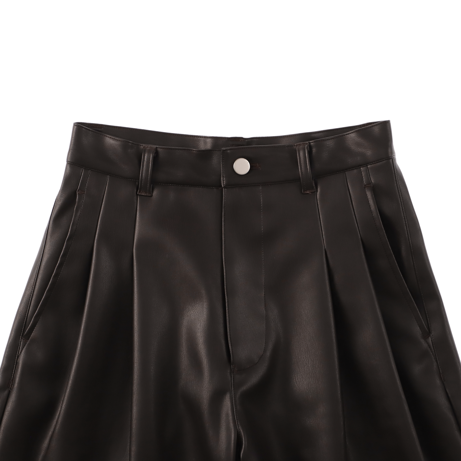 sleek leather 'drill' dark brown