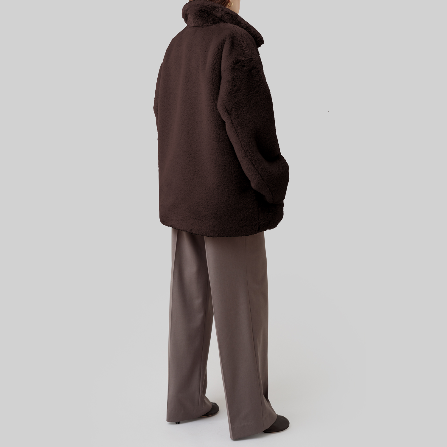 eco-fur 'half coat' brown