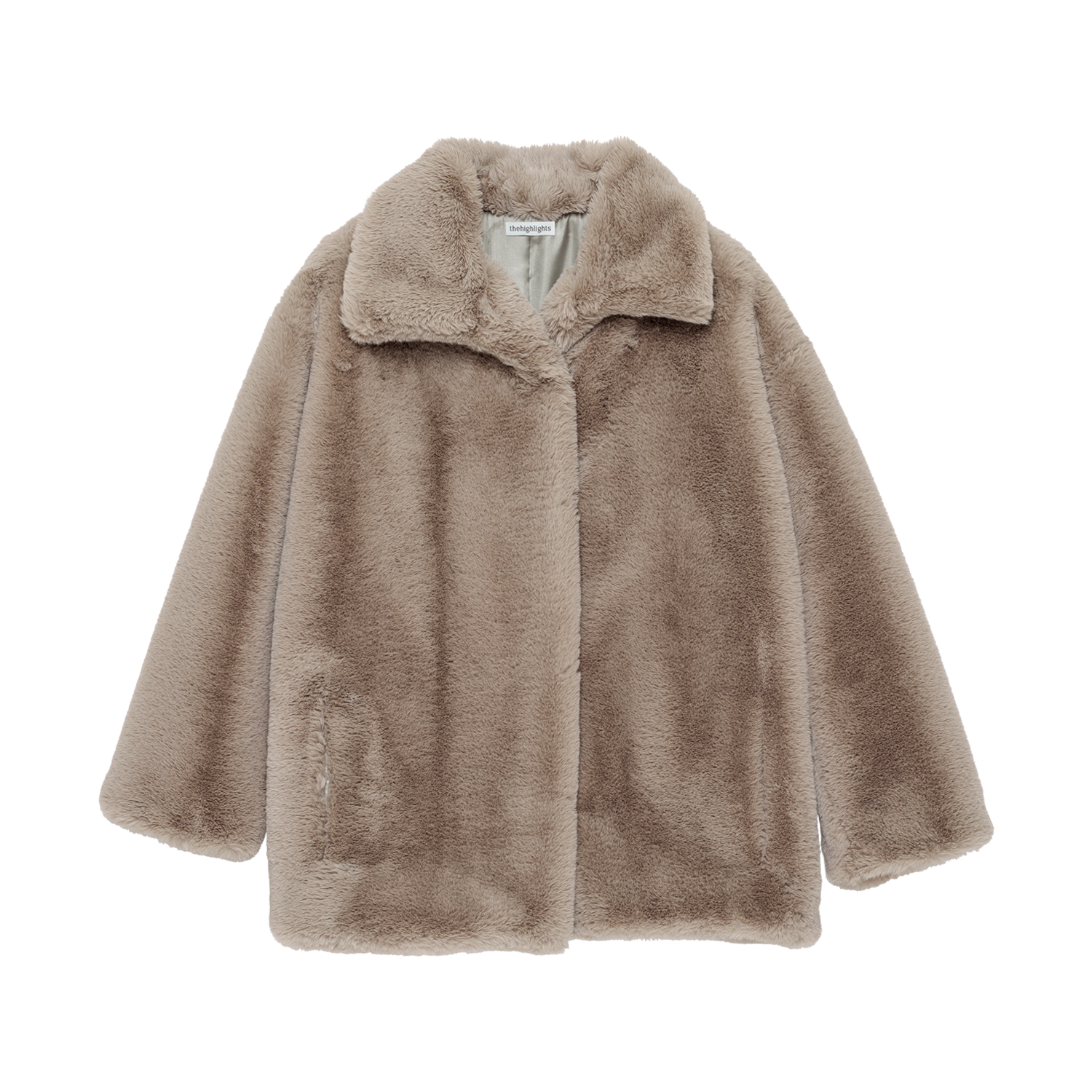 eco-fur 'half coat' few beige