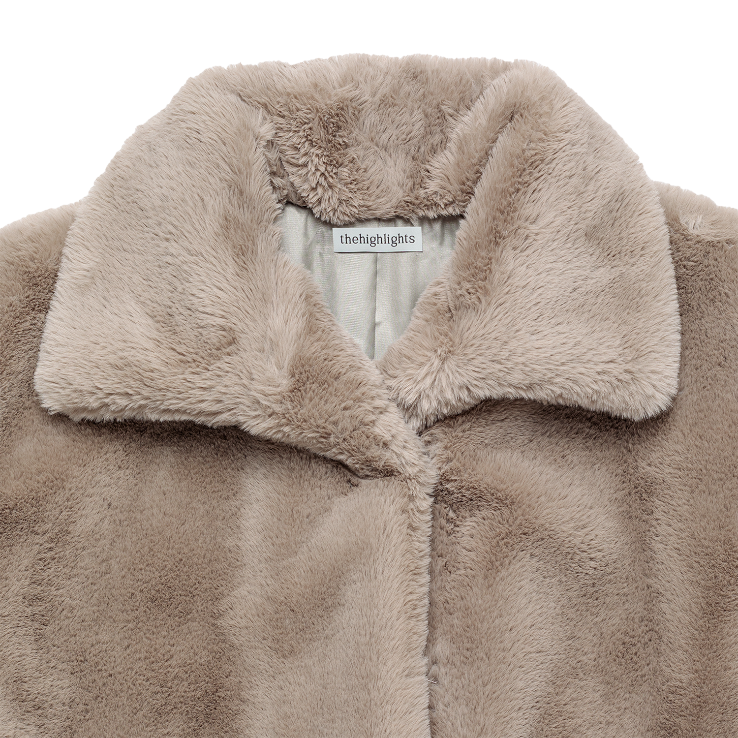 eco-fur 'half coat' few beige