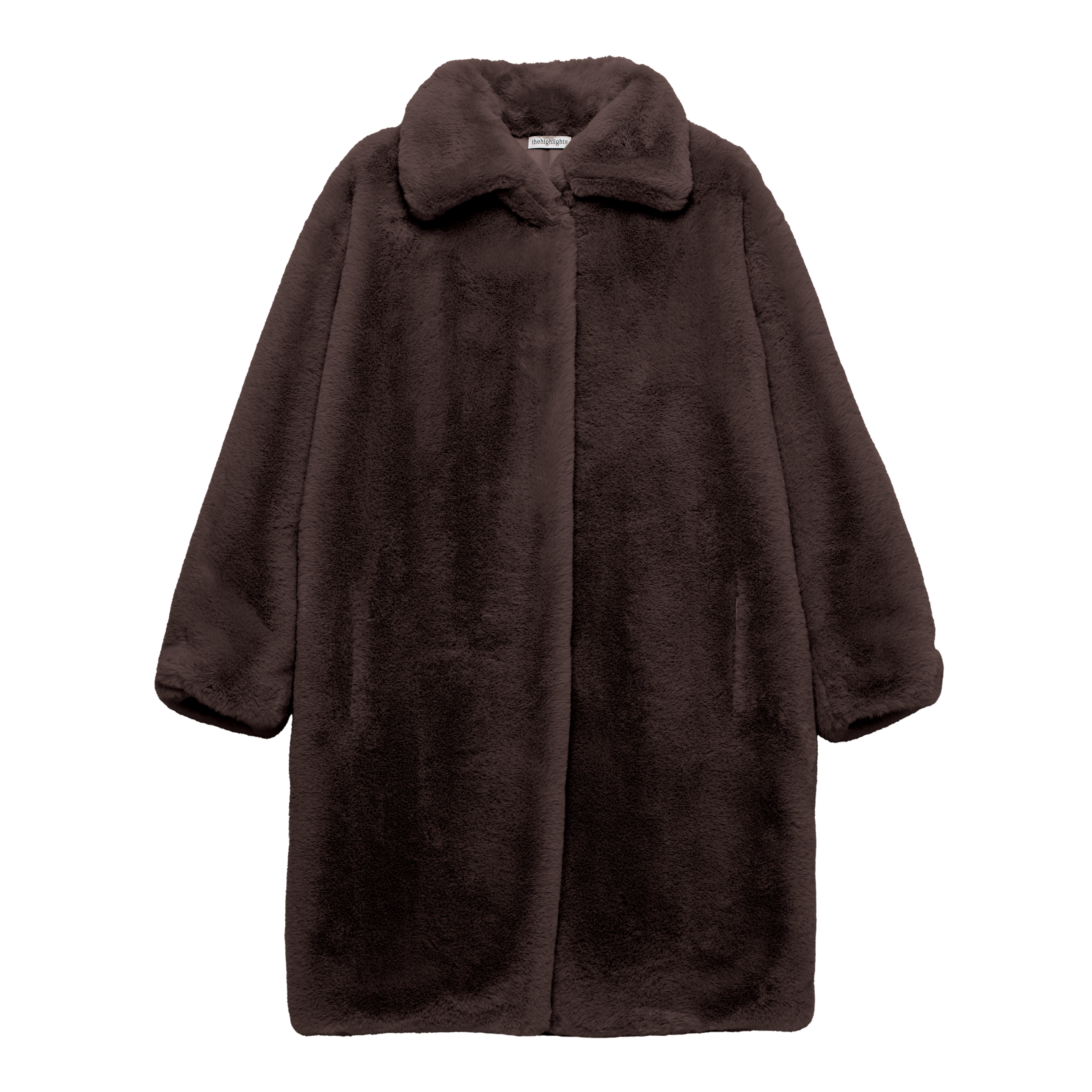 eco-fur 'long coat' brown