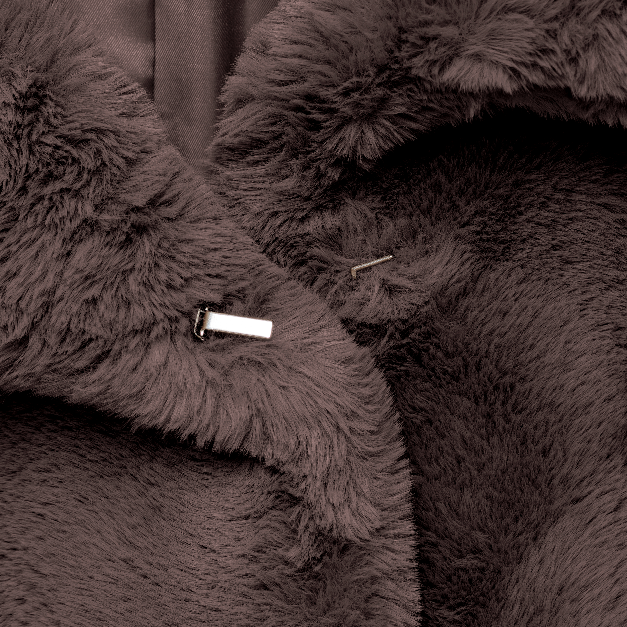 eco-fur 'long coat' brown