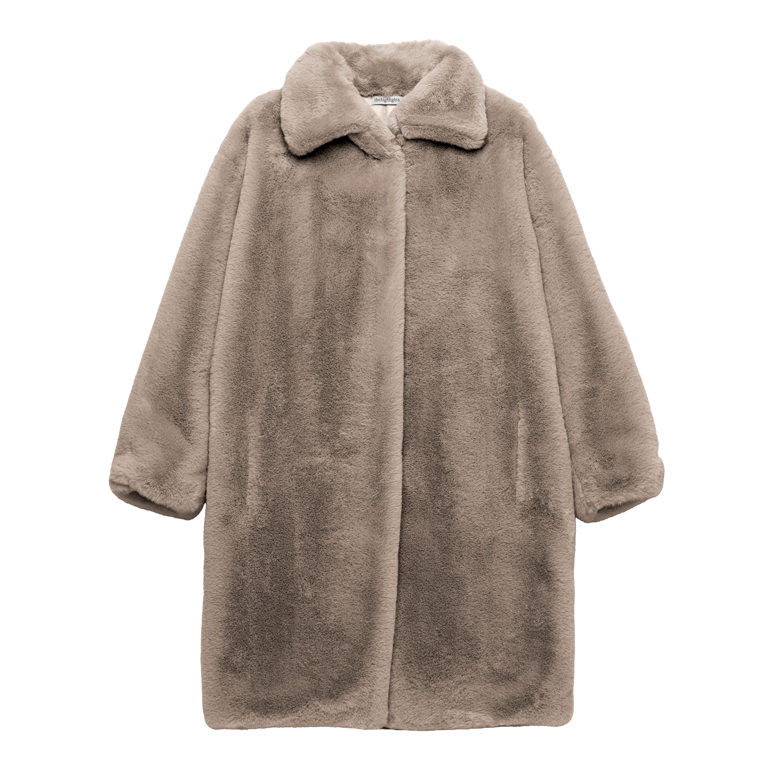 eco-fur 'long coat' few beige
