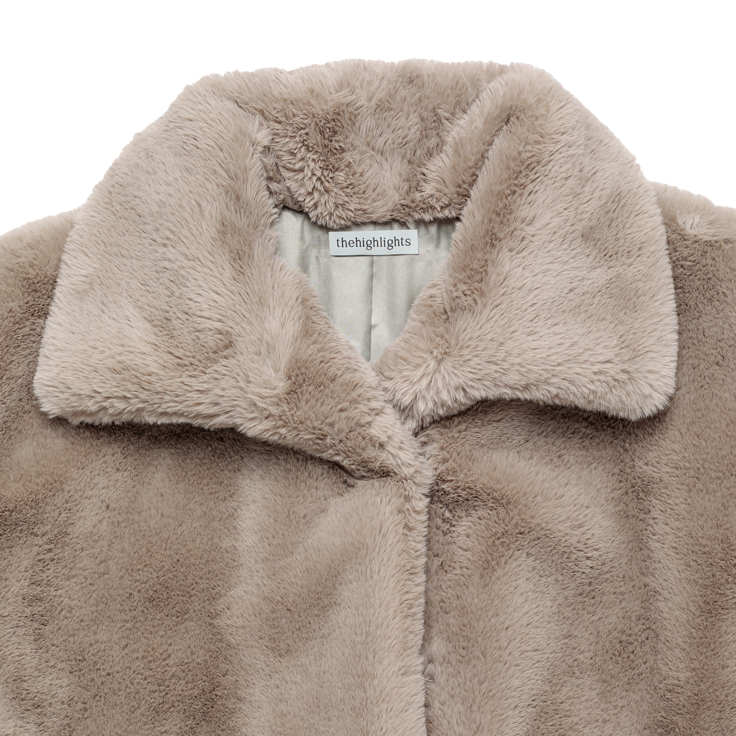 eco-fur 'long coat' few beige