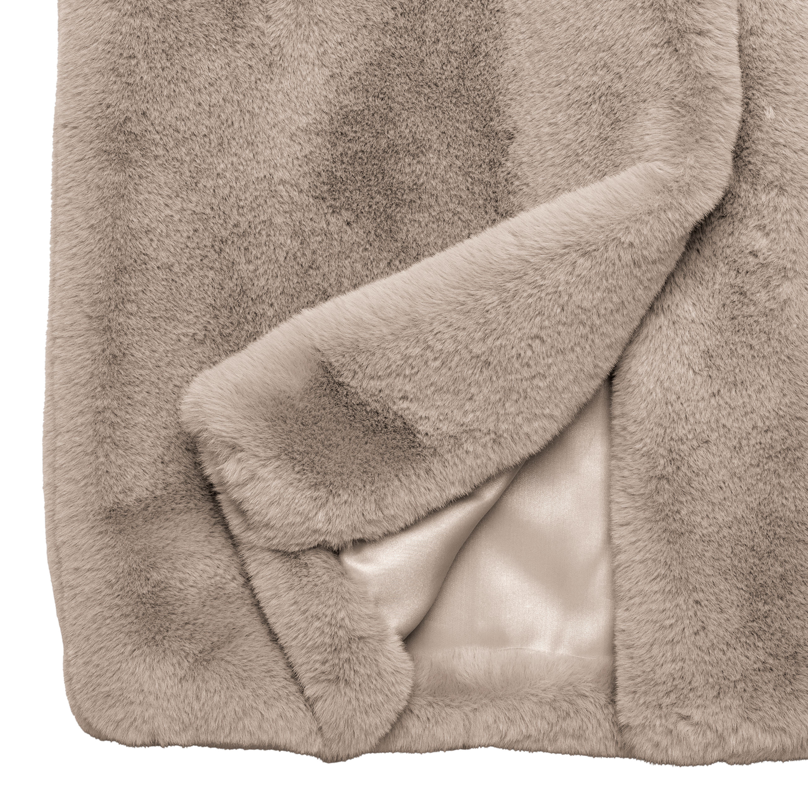 eco-fur 'long coat' few beige