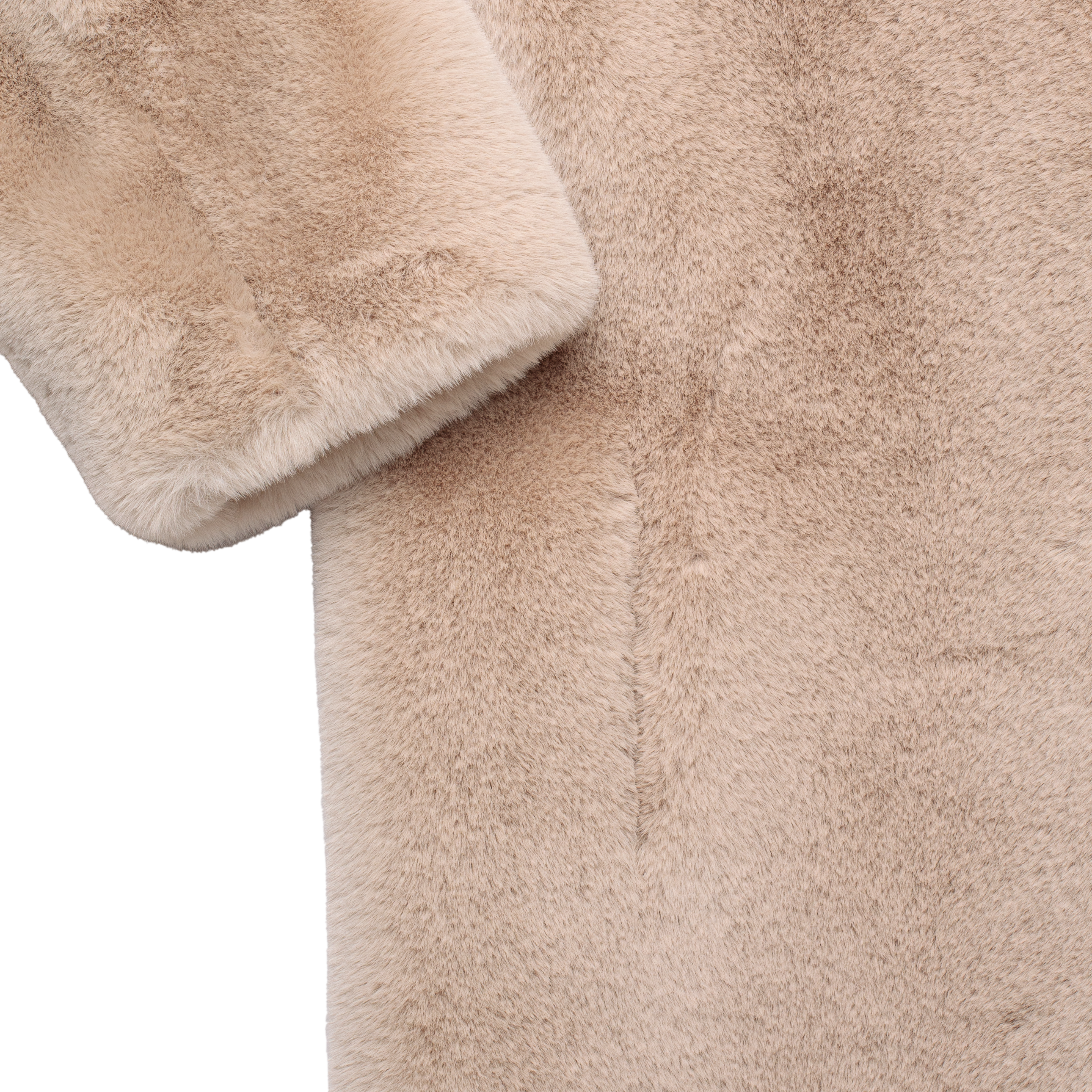 eco-fur 'long coat' ivory