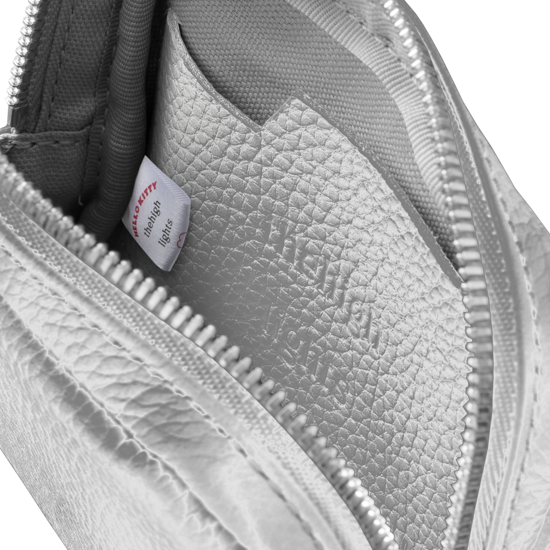 mini 'pouch' metallic silver × HELLO KITTY