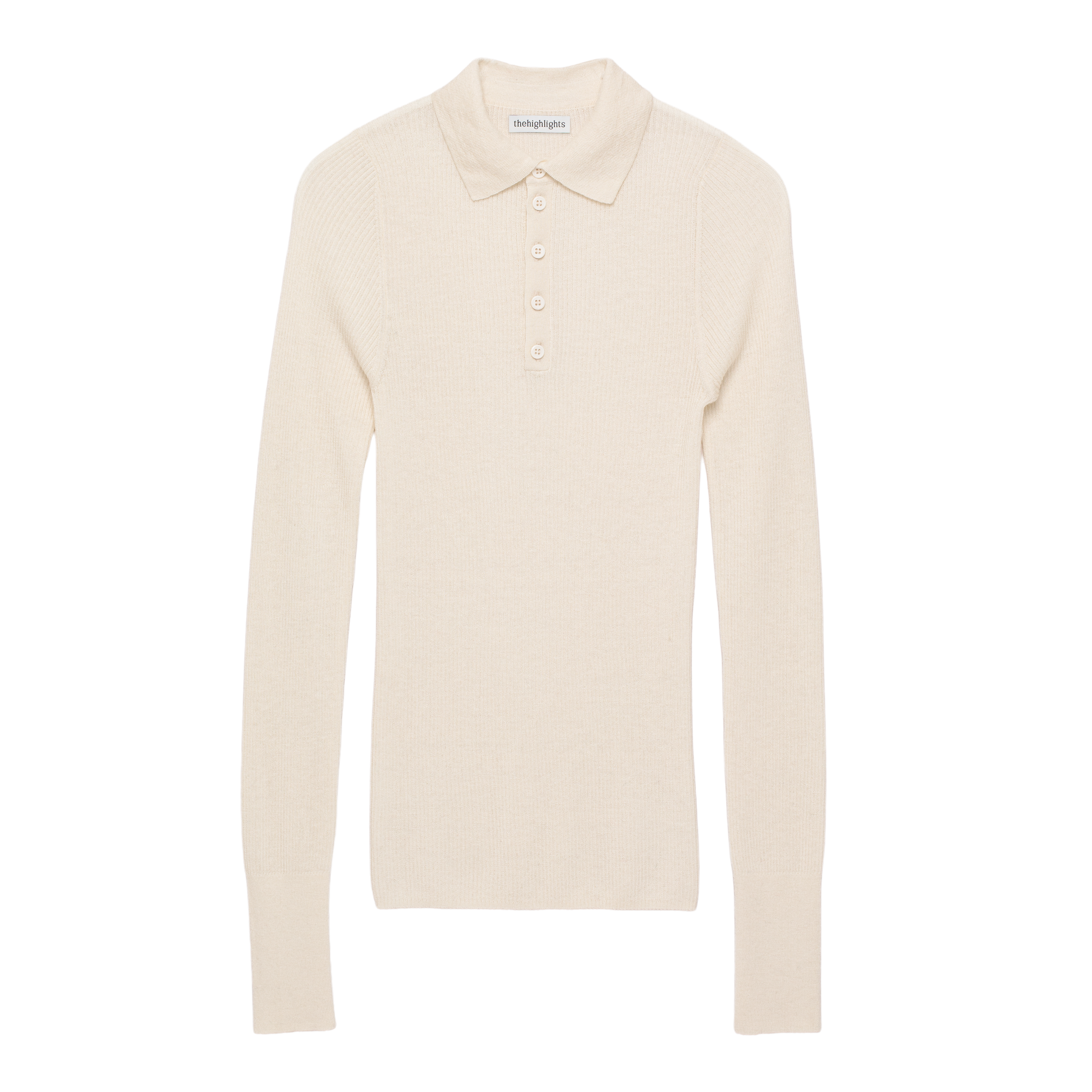 rib ‘knit’ polo-sweater white