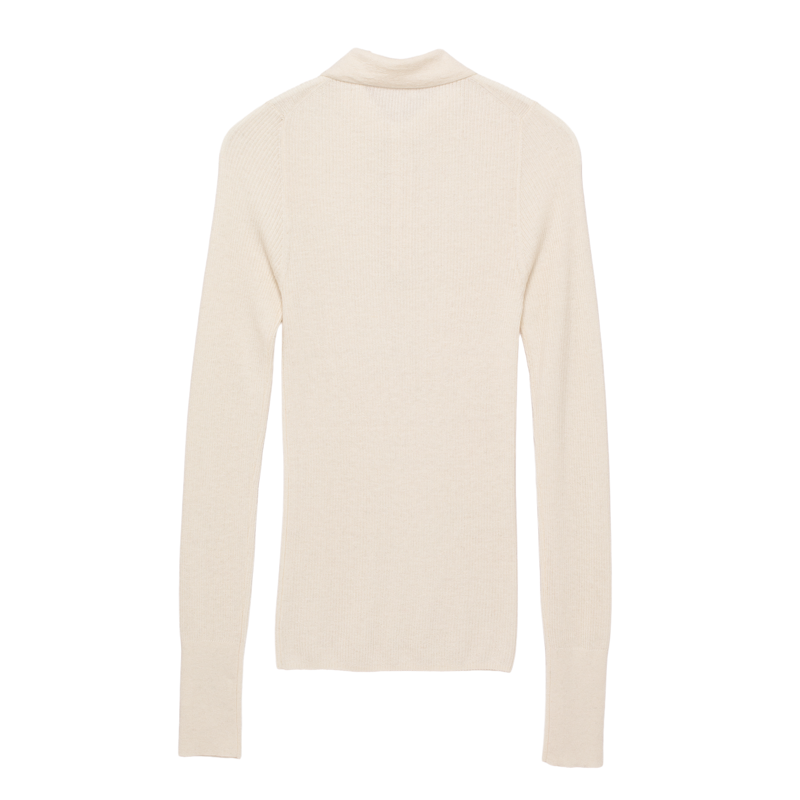 rib ‘knit’ polo-sweater white