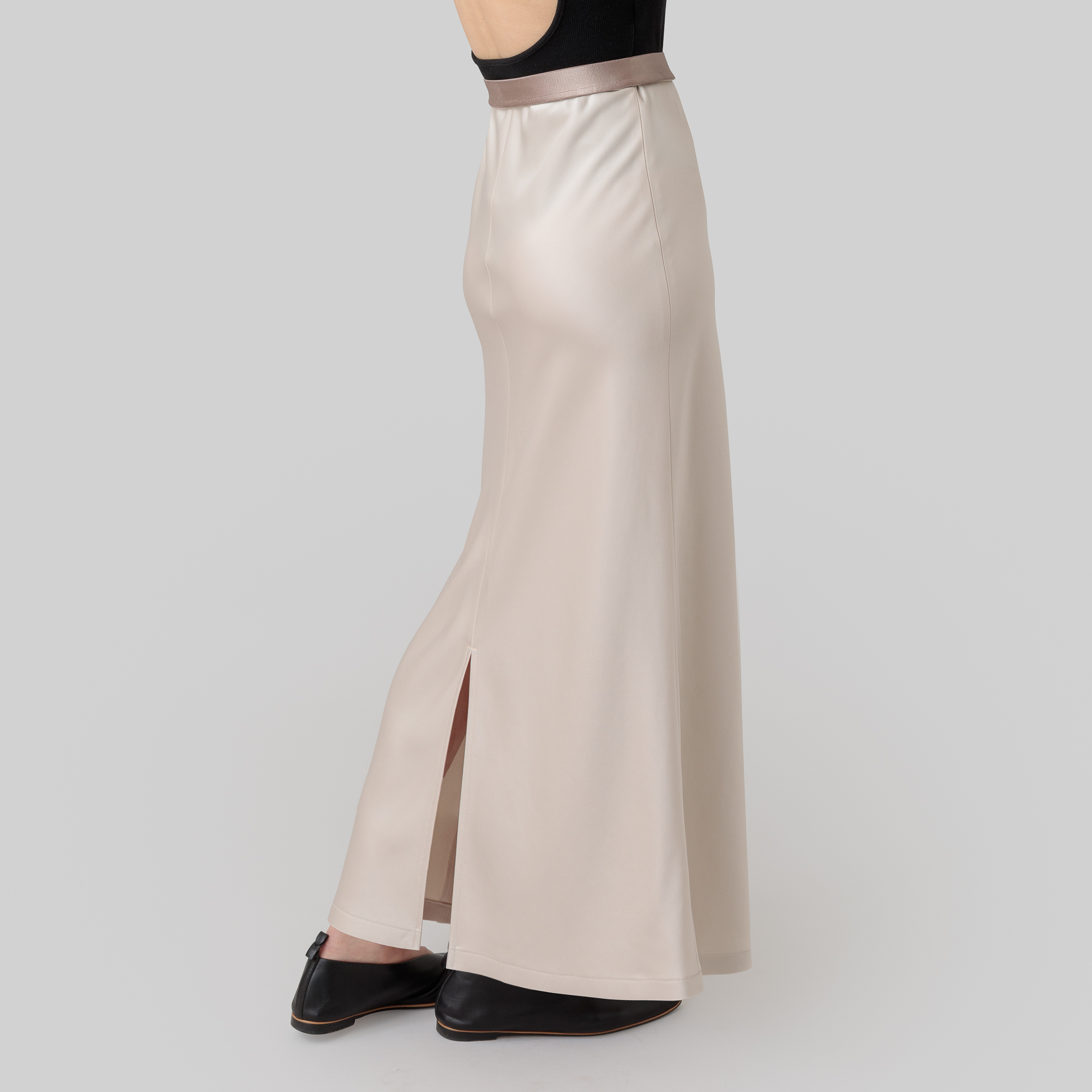 satin 'skirt' long few beige