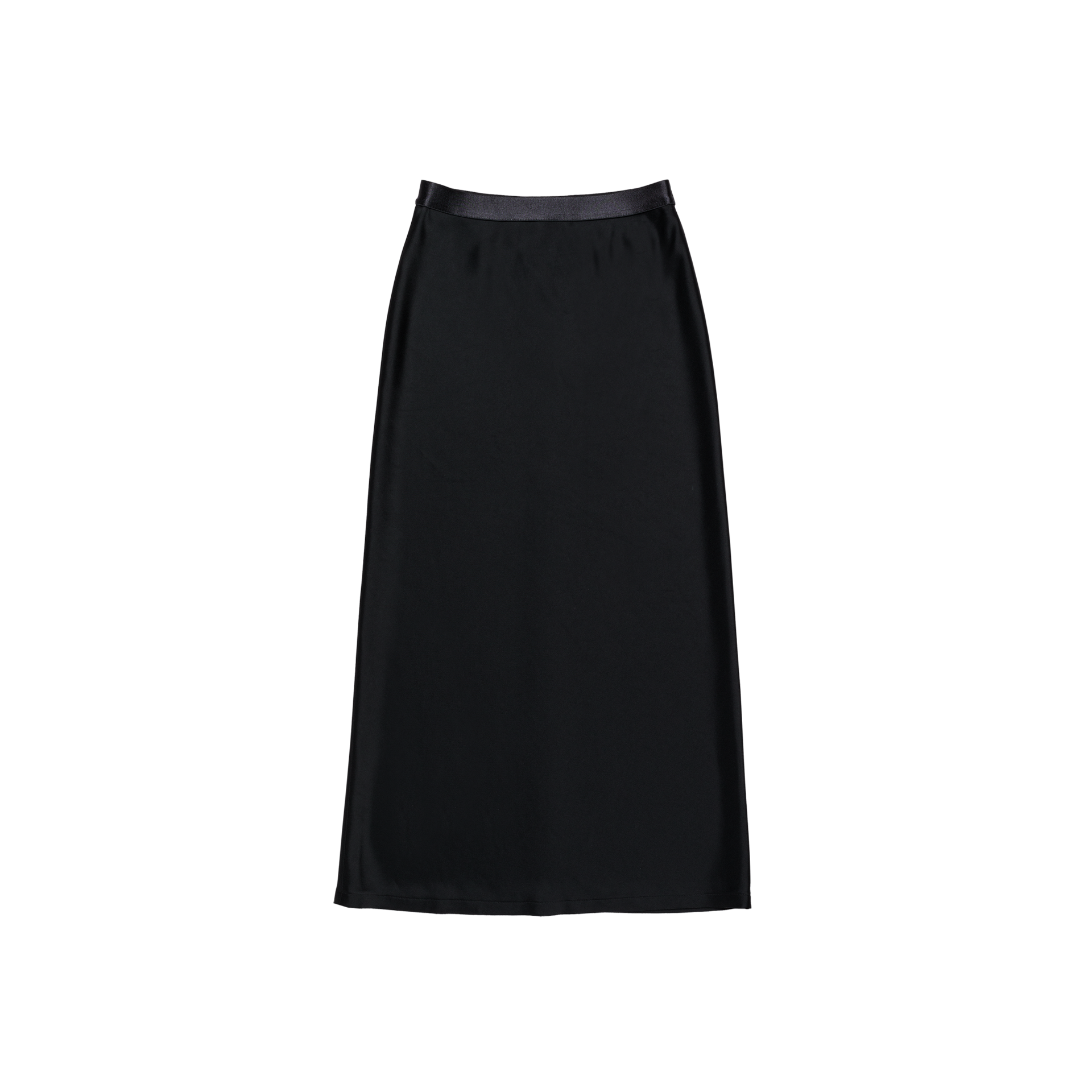 satin 'skirt' midi-long ink black – thehighlights