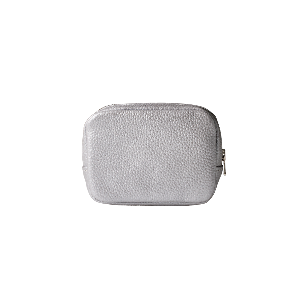 mini 'pouch' metallic silver