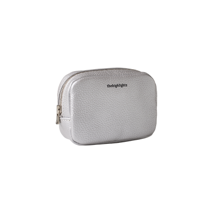 mini 'pouch' metallic silver