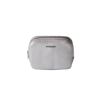 mini 'pouch' metallic silver