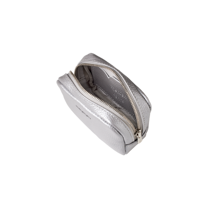 mini 'pouch' metallic silver