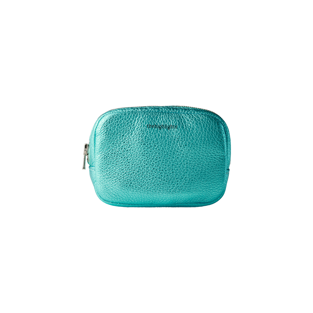 mini 'pouch' metallic curacao silver