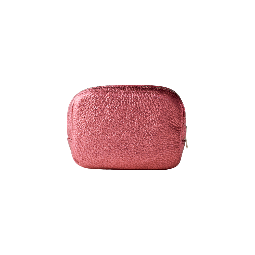 mini 'pouch' metallic magenta silver