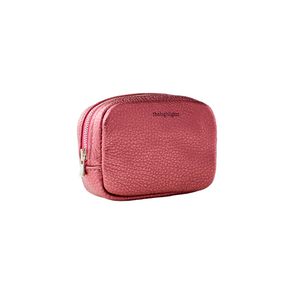 mini 'pouch' metallic magenta silver