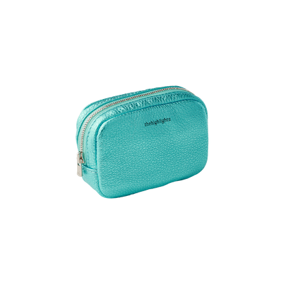 mini 'pouch' metallic curacao silver