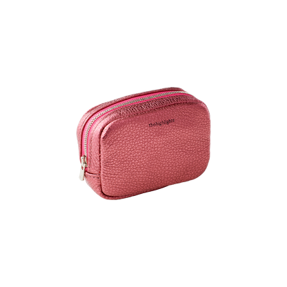 mini 'pouch' metallic magenta silver