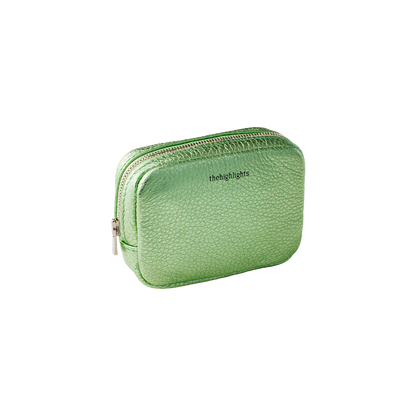 mini 'pouch' metallic green silver