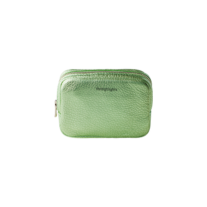 mini 'pouch' metallic green silver