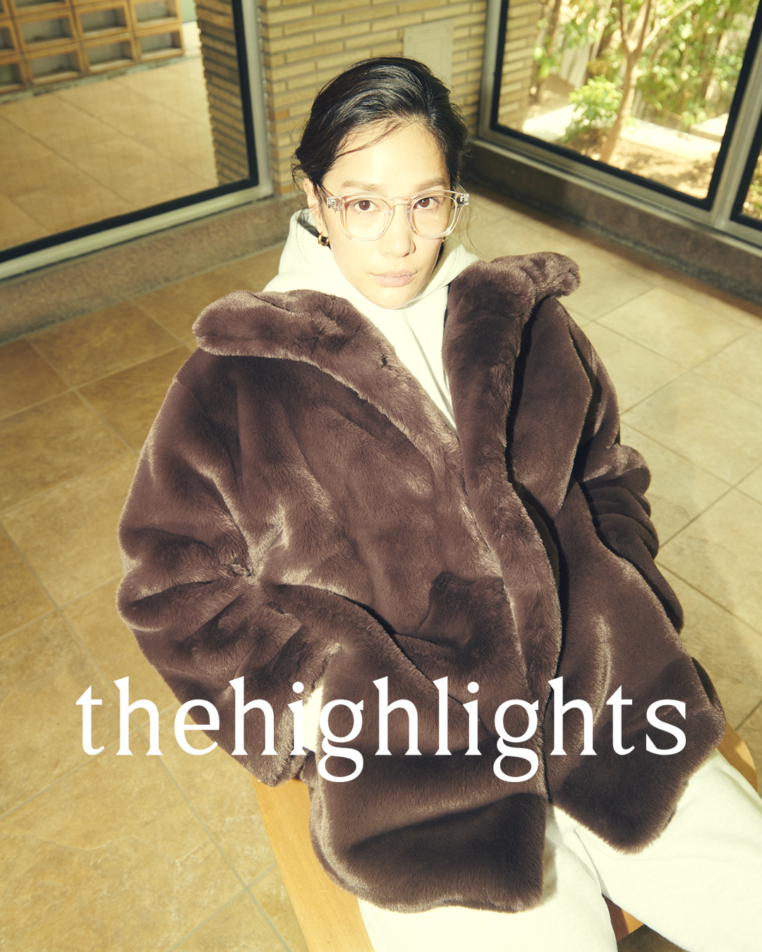 eco-fur 'half coat' brown