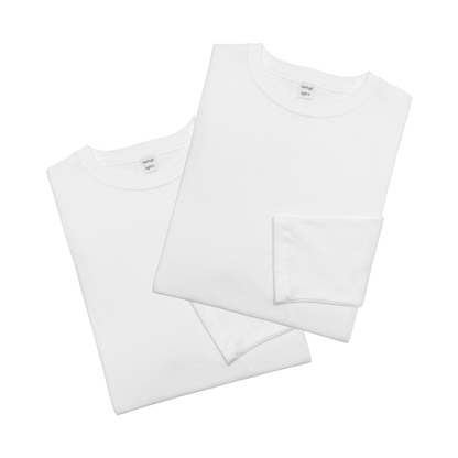 '2pack cropped LS tee' white