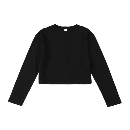'2pack cropped LS tee' black