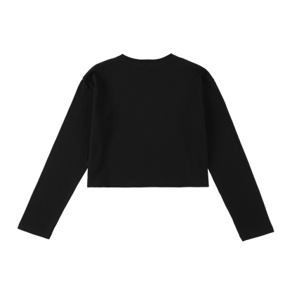 '2pack cropped LS tee' black